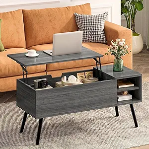 Lift Top Coffee Table With Storage, Oak Grey Coffee Table With Lifting Top, Hidd - £167.92 GBP