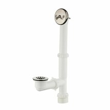 Trip Lever 1-1/2 in. White Poly Pipe Bath Waste and Overflow Drain in Chrome - £15.56 GBP