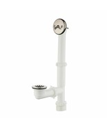 Trip Lever 1-1/2 in. White Poly Pipe Bath Waste and Overflow Drain in Ch... - £15.58 GBP