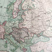 1879 Political Map Europe And Western Asia Victorian Geography 1st Edition DWAA9 - $79.99