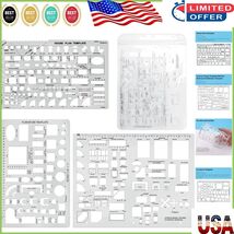 Modern Architectural Drawing Template Set - Includes Kitchen &amp; Furniture... - $245.05 MXN