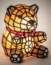 Teddy Bear Accent Lamp 7&quot; Tiffany Style Stained Glass Accent Lamp 13351 - £138.48 GBP