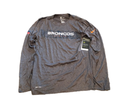 New NWT Denver Broncos Nike Dri-Fit Seismic Performance Small Long Sleeve Shirt - £26.08 GBP