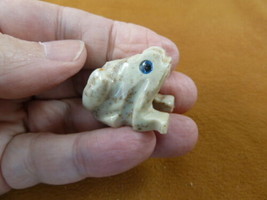 (y-fro-31) tan baby FROG carving stone gemstone SOAPSTONE love little frogs - £6.71 GBP
