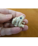 (y-fro-31) tan baby FROG carving stone gemstone SOAPSTONE love little frogs - £6.80 GBP