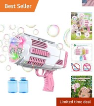 Rechargeable Bubble Shooter - 8000 Bubbles/Min, Safe ABS Design, Pink Style - $756.61 MXN