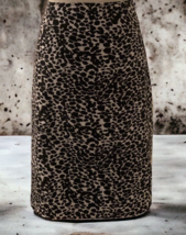 Leslie Stewart Womens Animal Print Straight Skirt Size 12 Black White Lined - £12.53 GBP