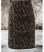 Leslie Stewart Womens Animal Print Straight Skirt Size 12 Black White Lined - £12.42 GBP