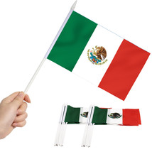 Anley 12 Pack Mexico Mini Flag - Hand Held Small Miniature Mexican Flags 5x8 in. - £6.17 GBP