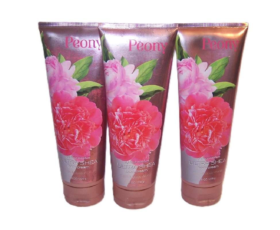Peony Body Cream Bath & Body Works 8 oz each Lot of 3