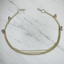 Rainbow Charm Gold and Silver Tone Chain Link Pants Chain - £10.07 GBP