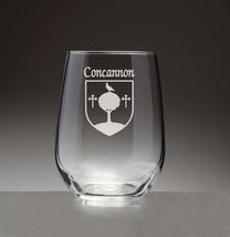 Concannon Irish Coat of Arms Stemless Wine Glasses (Sand Etched) - £53.34 GBP