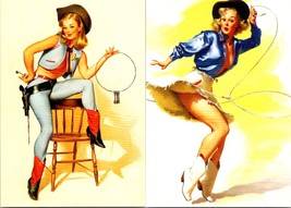 Gil Elvgren 1994 Sexy Pin-Up 6&quot;x4&quot; Canvas Postcard Lot #1 - $5.39