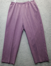 Alfred Dunner Trouser Pants Women&#39;s 16W Purple Polyester Elastic Waist Pull On - $18.49