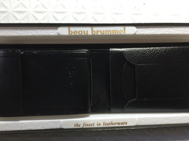 vintage beau brummel men&#39;s marochino cowhide leather bi-fold wallet &amp; key holder - £11.41 GBP