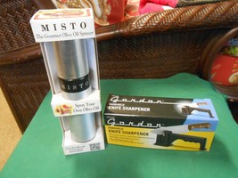 Two NEW Kitchen Helpers-MISTO Olive Oil Sprayer &amp; GARDEN Knife Sharpener - $9.49