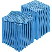 Interlocking Tile 55PCS Blue, Drainage Tiles 12&quot; x 12&quot; Splicing, Soft PVC In... - $127.90