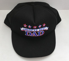 Vintage snapback hat black with Americas best DAD graphics front red white blue - £15.75 GBP
