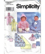 Simplicty 7807 Baby Infant Romper, Jacket, Pants, Top and Blanket - £3.92 GBP
