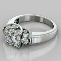 2.2CT Lab Created VVS1/D Diamond Solitaire Engagement Ring 14K White Gold Finish - £108.36 GBP