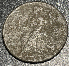 1735 UK United Kingdom King George II Colonial Half 1/2 Penny Regal 8.76g Coin - £19.36 GBP