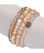 Color: SWEET CHAMPAGNE - Arm Candy Natural Stone And Glass Crystal Brace... - €36,66 EUR