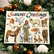 Nativity Window Decals Vintage NEW Clings Peel Stick Reusable Seasons Greetings - £7.82 GBP