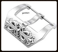 24 MM. WATCHBAND Buckle FIT PAM panerai, Chrome Hearts Floral Cross Styl... - $19.97