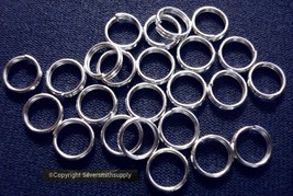 Split rings 7mm silver plated steel 24 pieces jewelry clasp attach charm... - £1.51 GBP