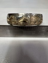 T.A. BEGAY 925 Silver Cuff Bracelet Storyteller 12K GF Native American Navajo - £90.11 GBP