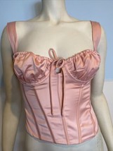 NWT White Fox Lotus Love Bustier Blush Pink Wide Strap Back Zip Size S - £22.01 GBP
