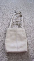 FOSSIL 75082 Cream LEATHER HAND BAG, PURSE, 9 1/2 Tall Two Handles Satchel - £21.06 GBP