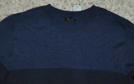 Mens Sweater Apt 9 Blue 2 Tone Wool Blend Long Sleeve Crew Lightweight-XL - £19.33 GBP