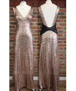 Elegant V Neck Sequined Long Bridesmaid Dresses for Wedding Party - £94.90 GBP