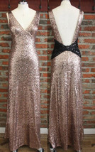 Elegant V Neck Sequined Long Bridesmaid Dresses for Wedding Party - £94.90 GBP