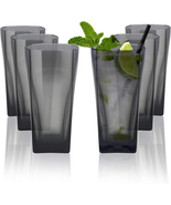 12 Oz Reusable Plastic Water Tumblers, Stackable, Clear,  Set of 6 (12 O... - £31.69 GBP