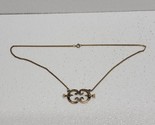 Signed ALVA Museum Replica Perched Birds Antique Gold tone Pendant Necklace - $34.55