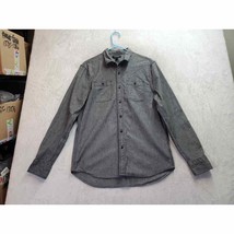 FROOF Strong Shirt Mens Large Gray Cotton Long Sleeve Pockets Collar But... - £40.05 GBP
