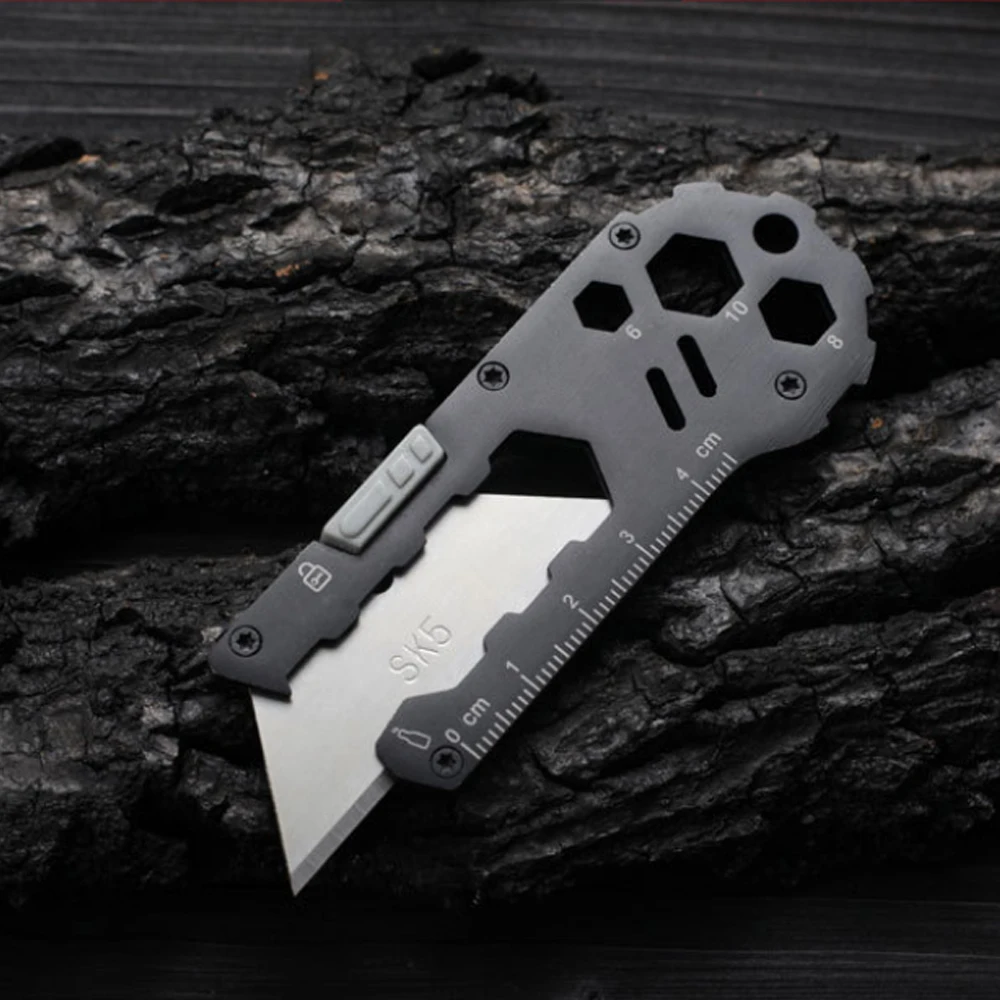 Multifunction Climbing EDC Keychain Box Cutter Outdoor Tools Camping Hi Stainles - £171.89 GBP