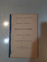 1878 Annual Reports of the Town of Bow, New Hampshire N.H - $9.49