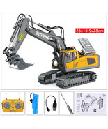 Remote Control Engineering Car Toy RC Car 11 Channel Excavator Green Grey - £97.67 GBP