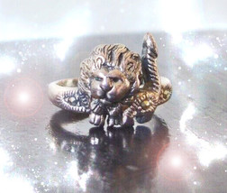 Haunted Ring King Lion Conquer Succeed Dominate Master Magick Highest Light - £239.62 GBP