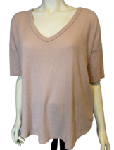 A New Day Pink Ribbed Knit Short Sleeve V Neck Top Size L, NWT - $8.54