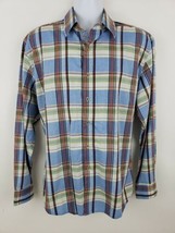 Robert Graham Blue Plaid Long Sleeve Button Front Men&#39;s Shirt Size XL - £40.81 GBP