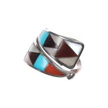 sz8 Zeno &amp; Maryann Edaaki zuni sterling inlay ring - $108.90