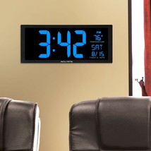 Big Digital Clock Wall Mount Large Numbers LED Display Day Date w Thermometer - £63.98 GBP