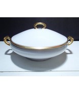Vintage SILESIA Covered Vegetable Serving BOWL with Gold Handles ~ nice ... - $41.01 CAD