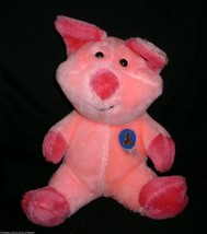 12&quot; Vintage Superior Toy &amp; Novelty Pink Pig # 1 Ribbon Stuffed Animal Plush Toy - £18.94 GBP