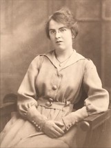 Vintage RPPC Well Dressed Woman Large Cuff w/ Glasses Real Photo Postcard - $18.53