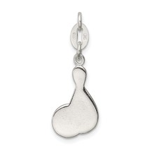 Sterling Silver Polished Enamel Bowling Charm Pendant Jewelry 19mm x 11mm - £14.82 GBP